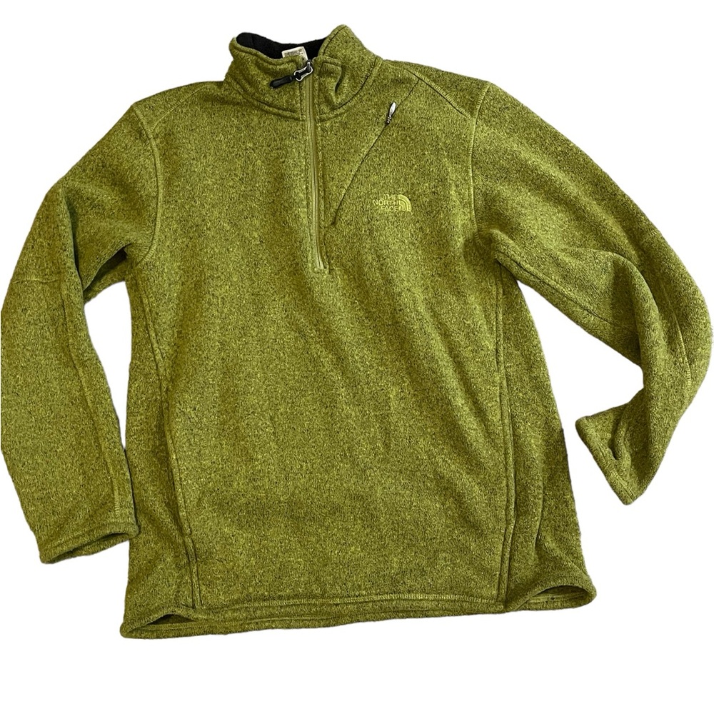 The North Face Fleece Pullover Mens M Green Quarter Zip Long Sleeve